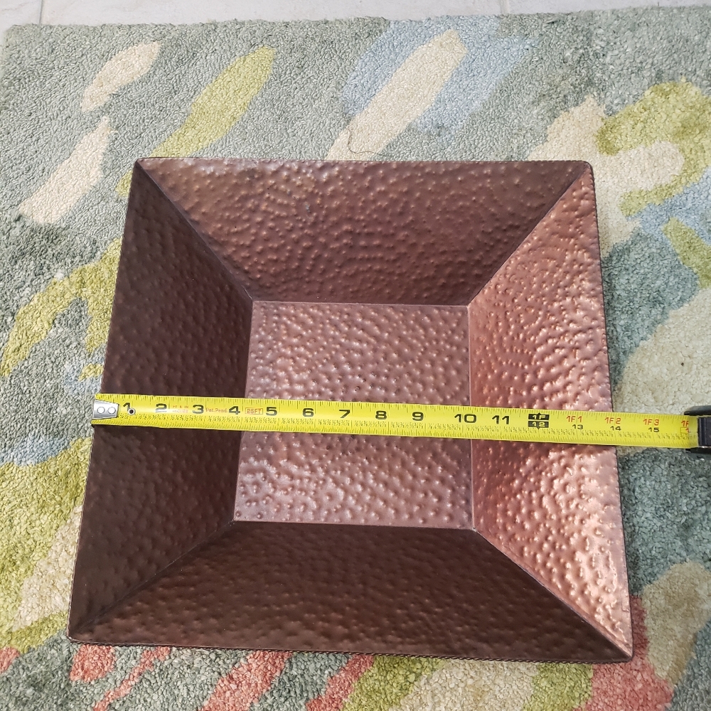 Large Textured Tin Farmhouse Bubble Bronze Copper Basket Primitive